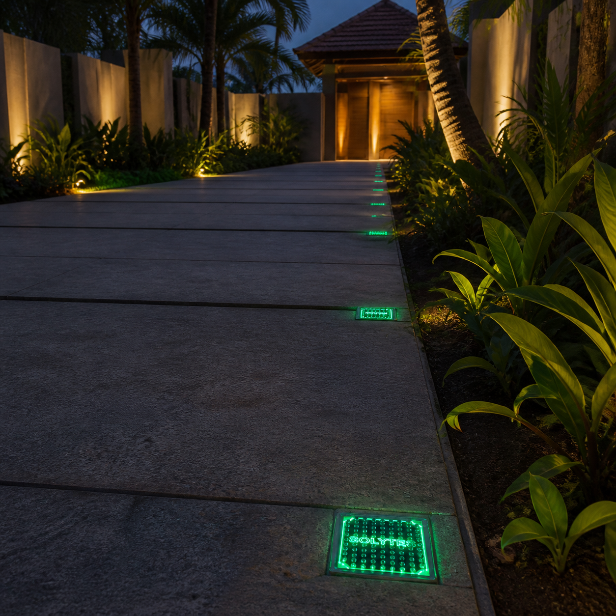 Solytes Solar Brick Light shown in an outdoor setting